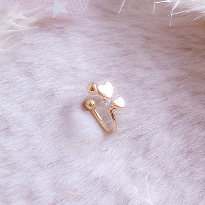 Double Heart Earcuff