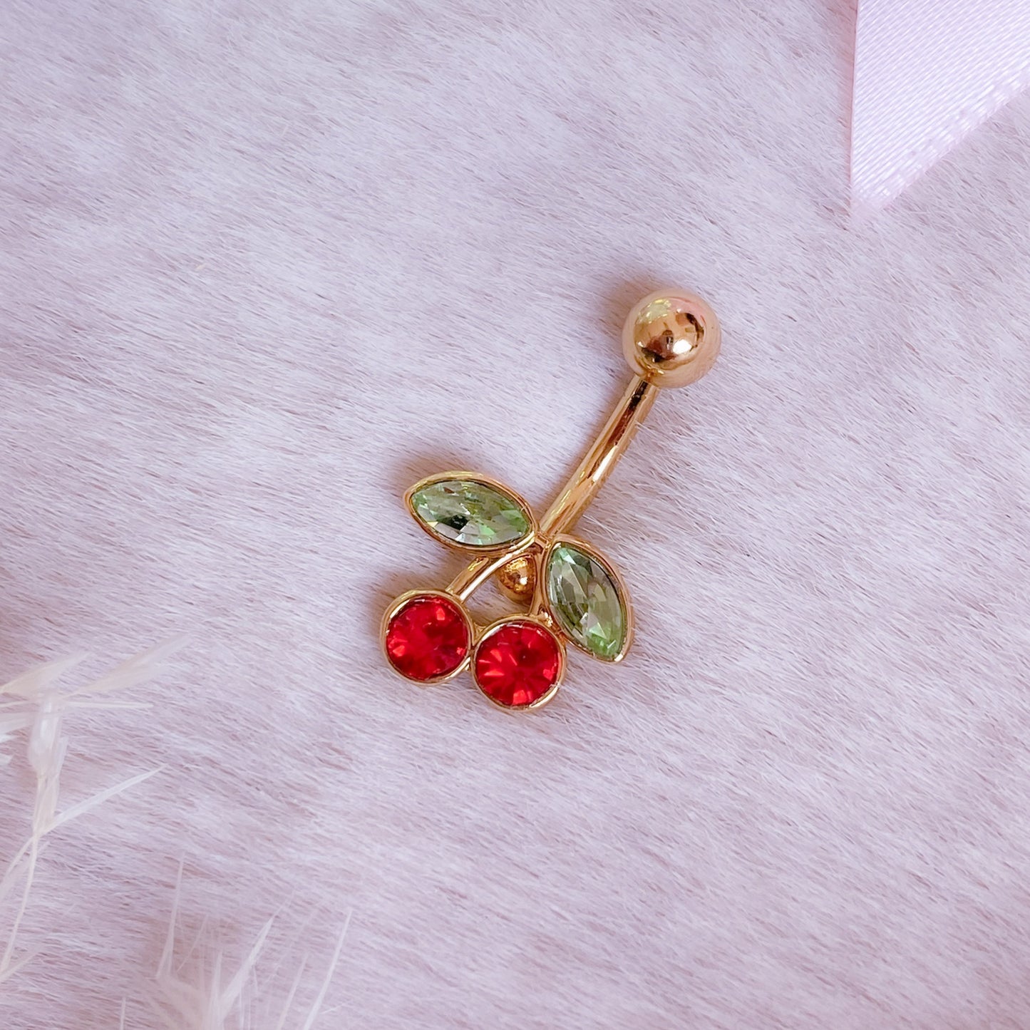 Cute Cherry Belly Button Bar