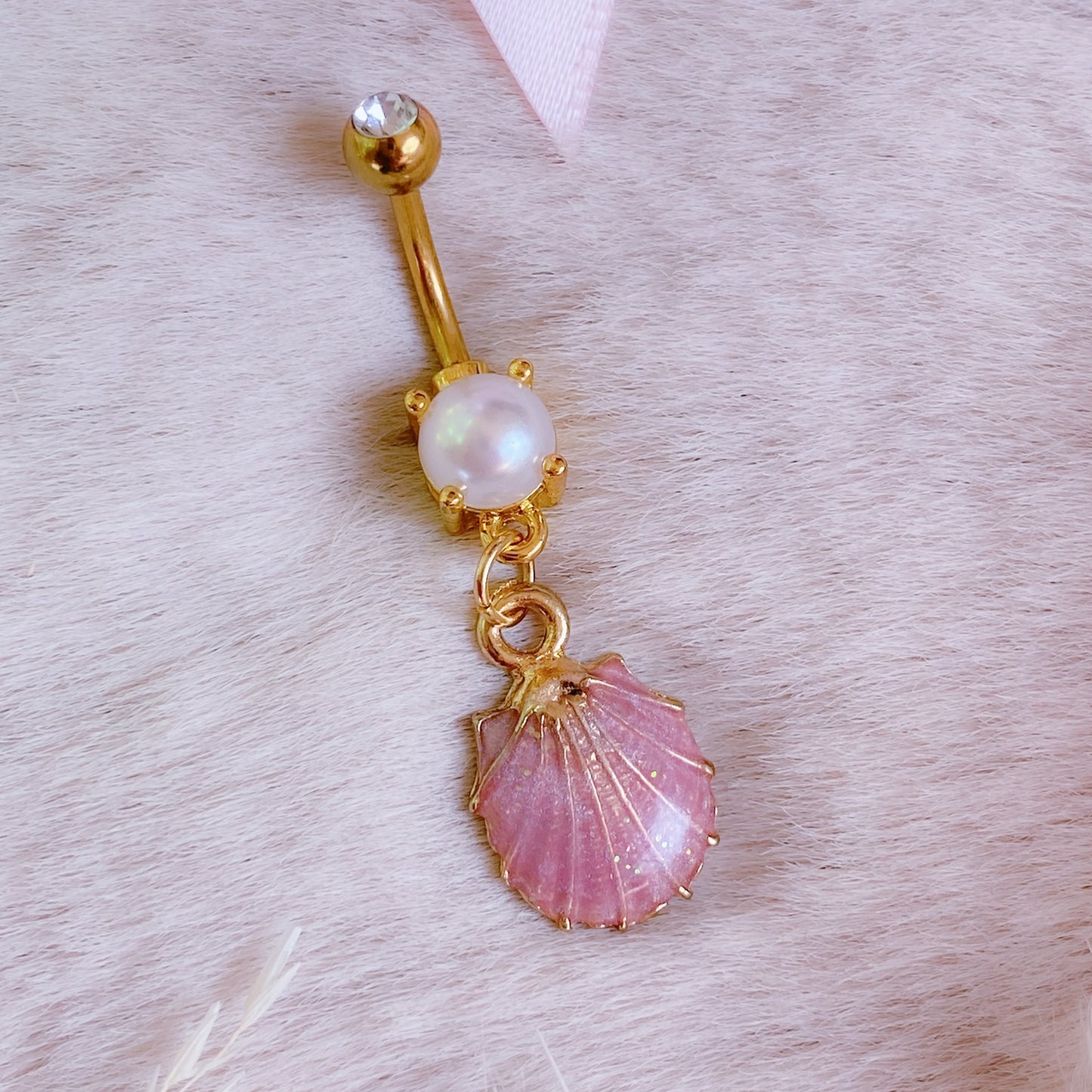 Sparkly Seashell Belly Button Bar