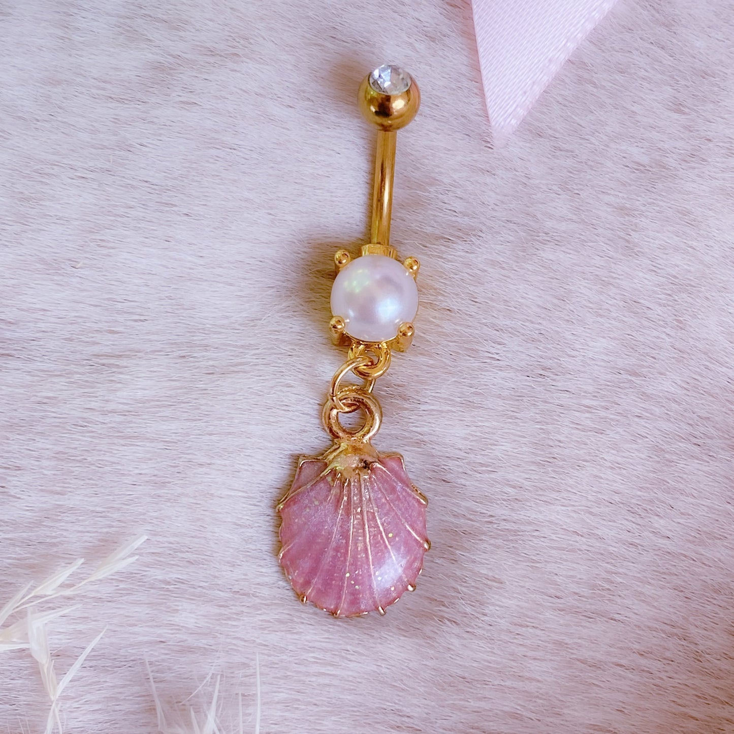 Sparkly Seashell Belly Button Bar