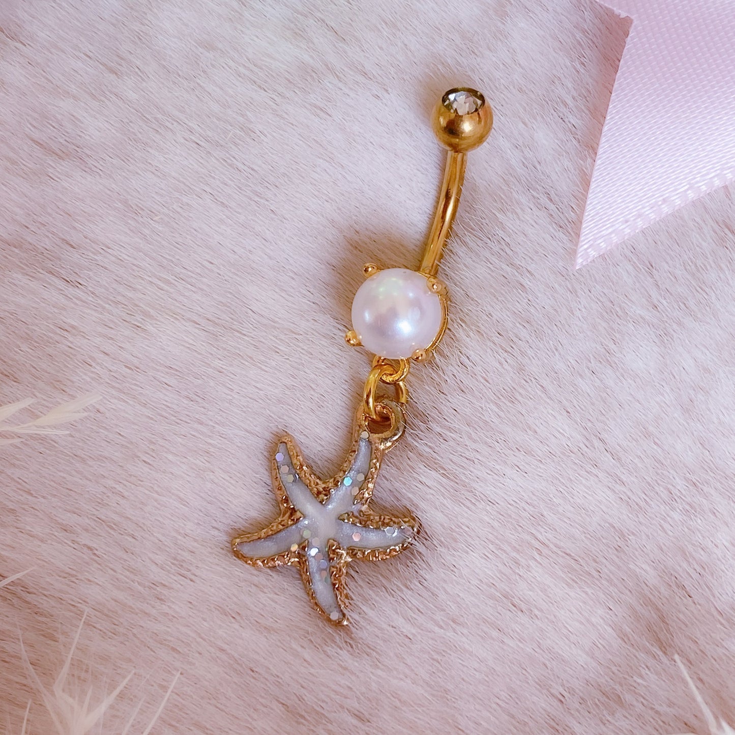 Sparkly Starfish Belly Button Bar