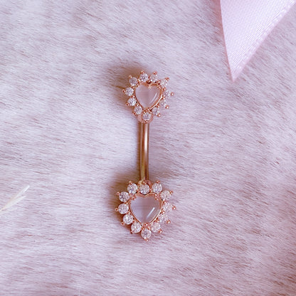 Crown Heart Belly Button Bar