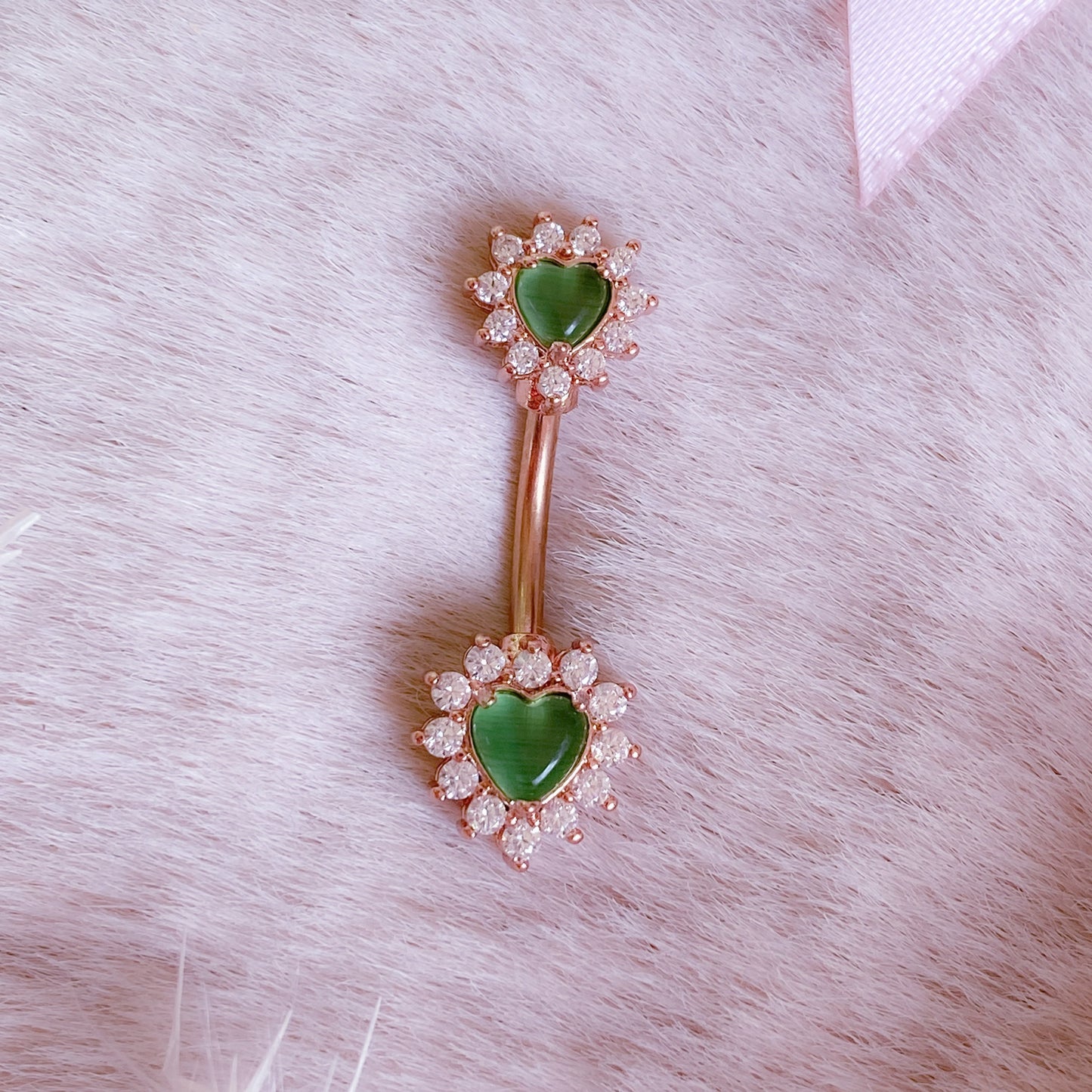 Crown Heart Belly Button Bar