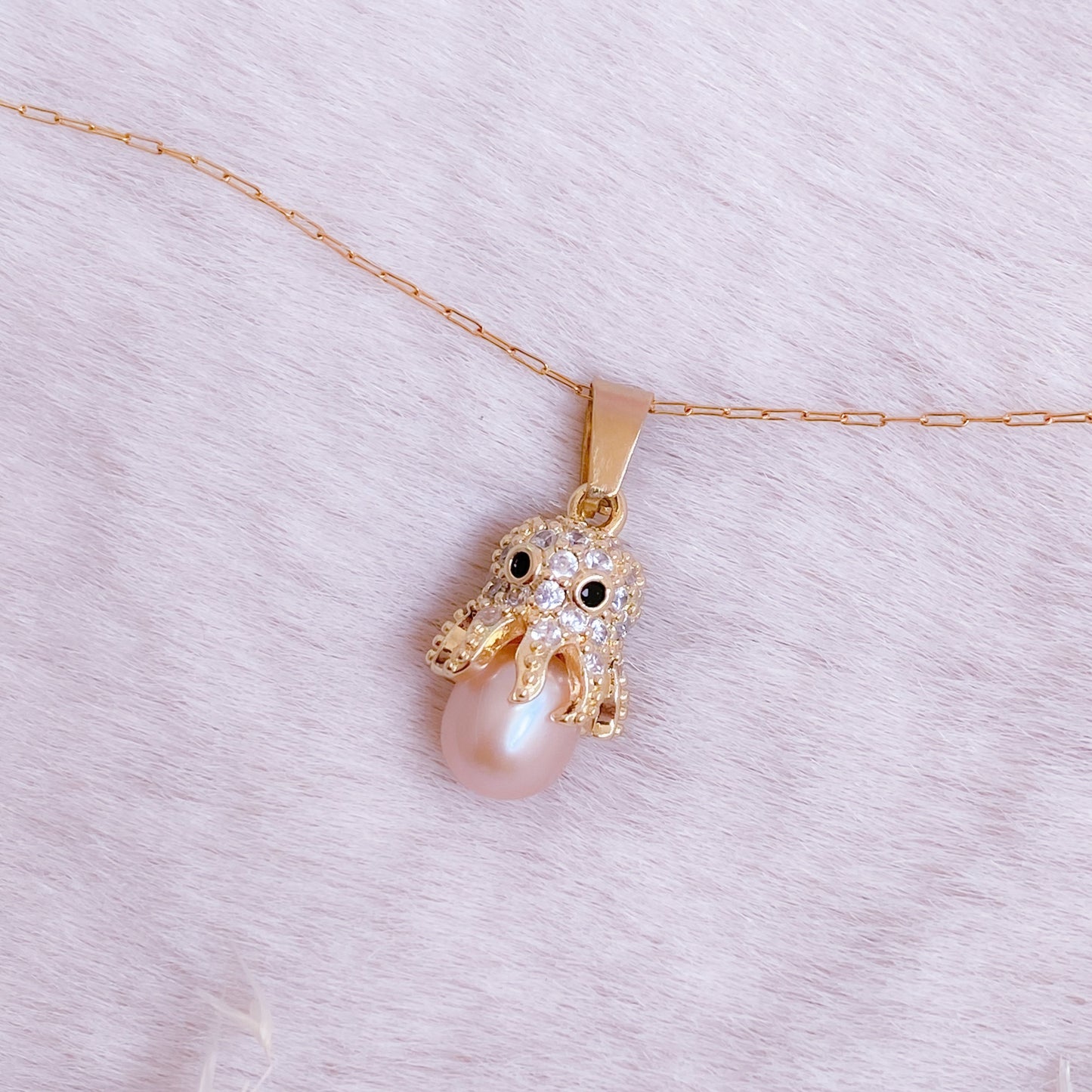 Sparkly Pearl Octopus Necklace