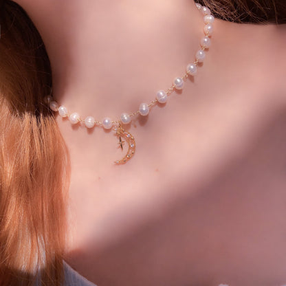 Mystic Moon Pearl Choker