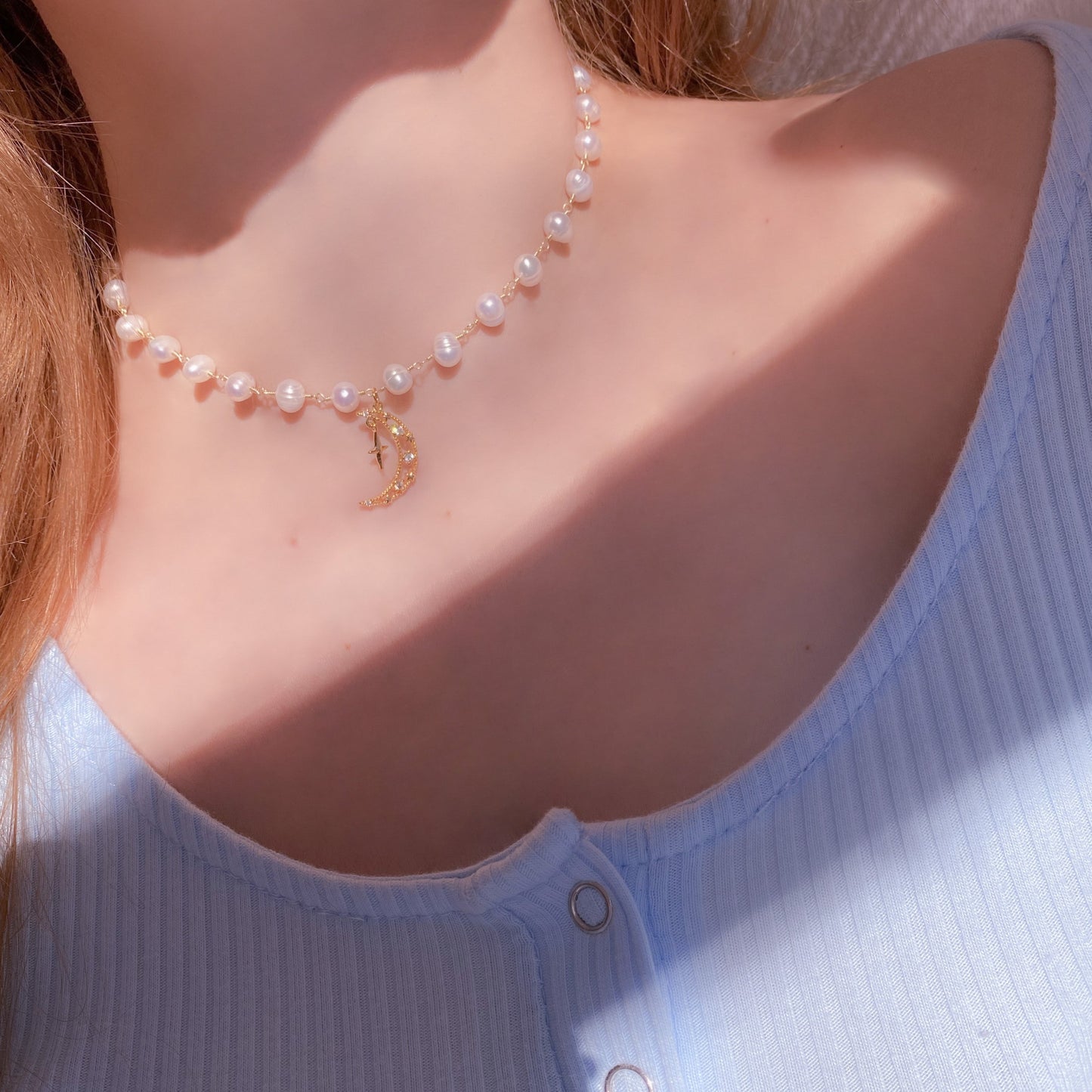 Mystic Moon Pearl Choker