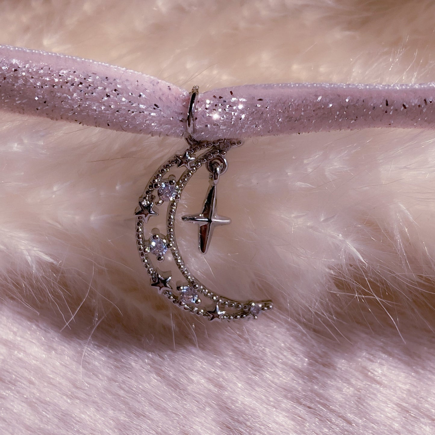 Sparkly Velvet Mystic Moon Choker