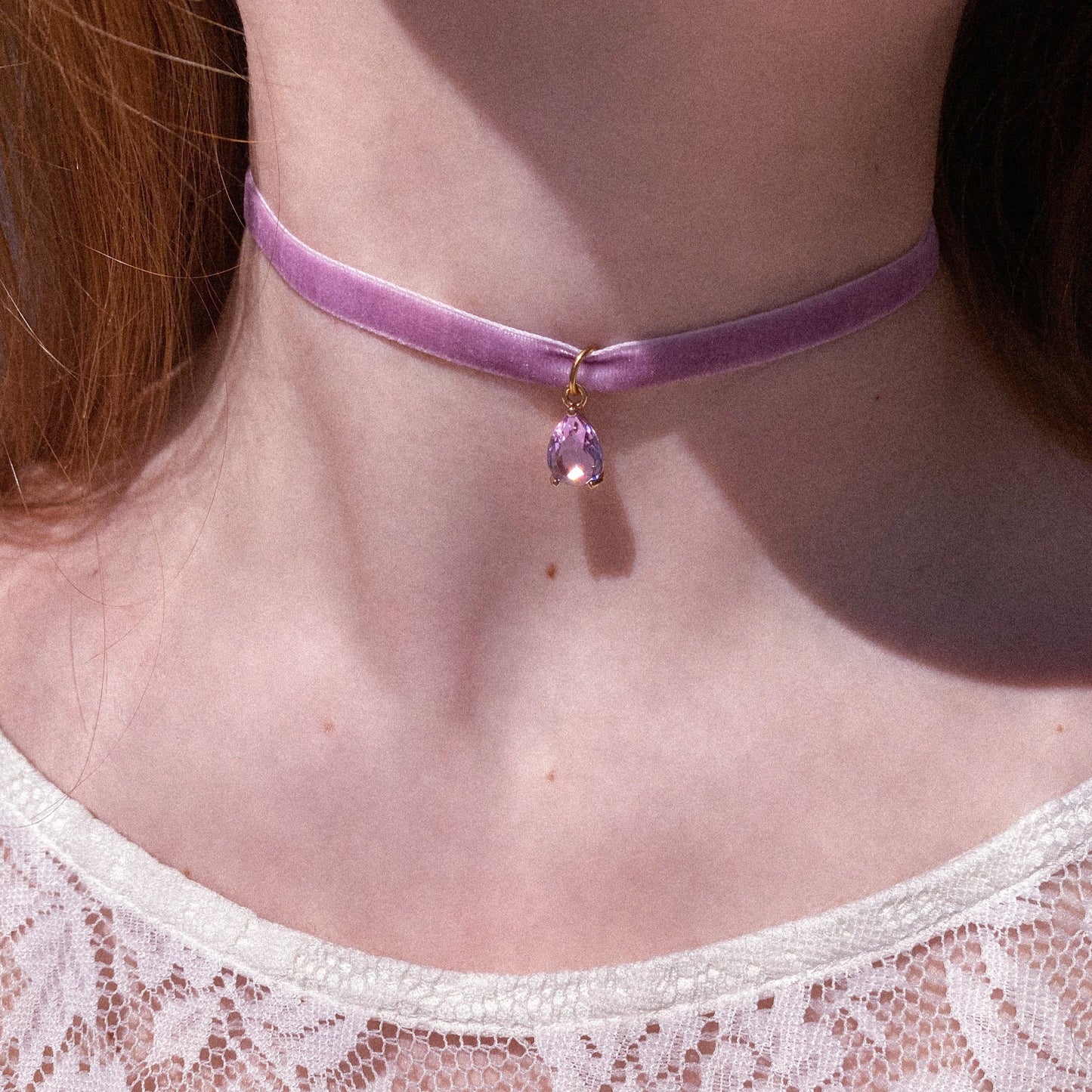 Precious Velvet Big Drop Choker