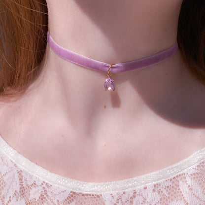 Precious Velvet Mid Drop Choker