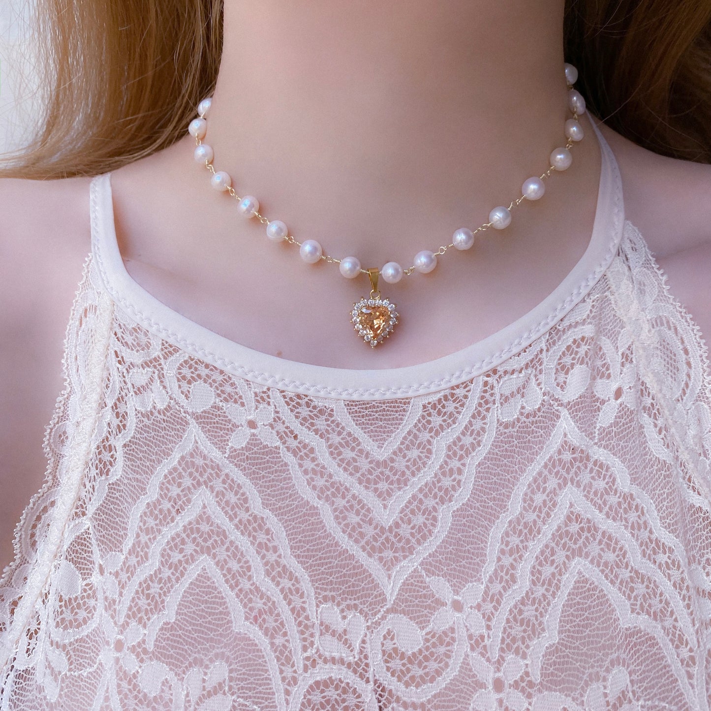 Treasure Heart Pearl Choker