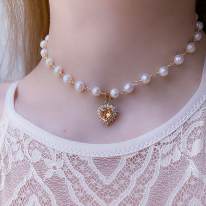 Treasure Heart Pearl Choker