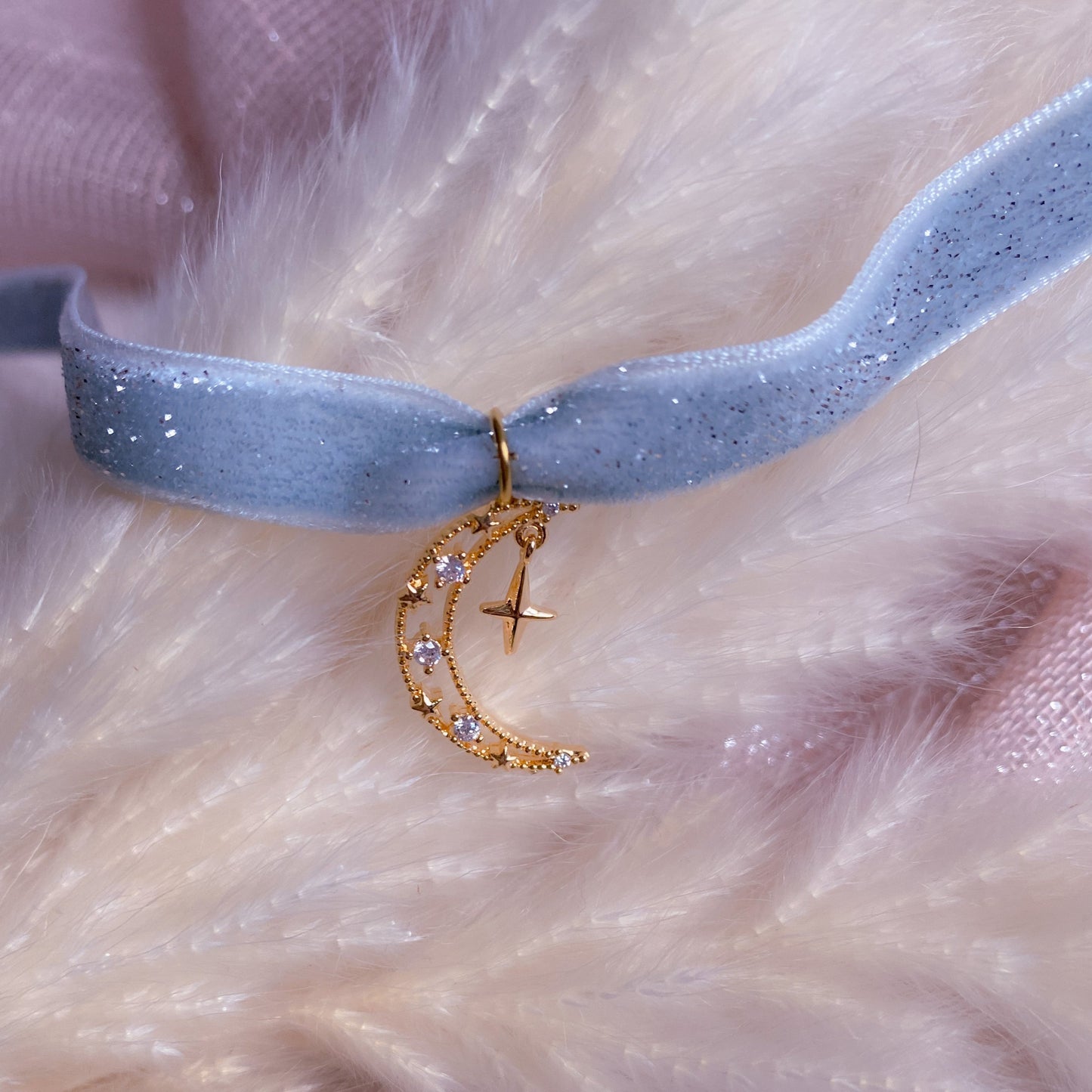 Sparkly Velvet Mystic Moon Choker