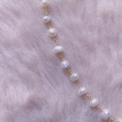 Crystal Heart Pearl Choker