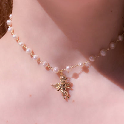 Cheeky Cherub Pearl Choker