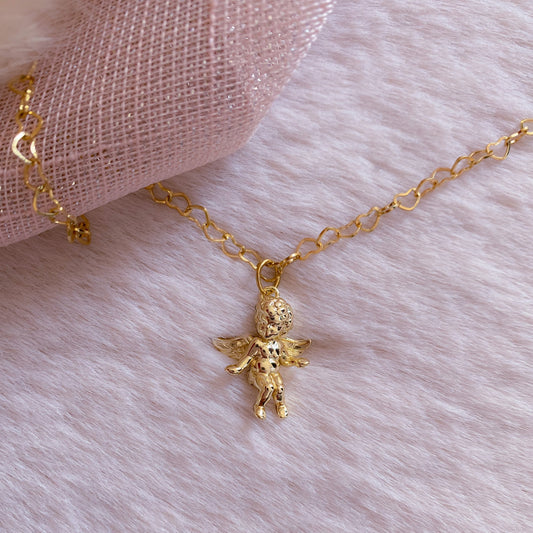 Cheeky Cherub Heart Chain Necklace