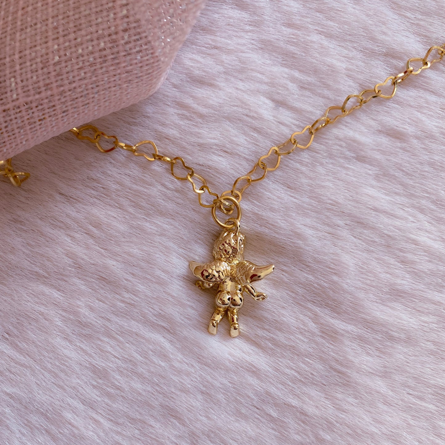 Cheeky Cherub Heart Chain Necklace