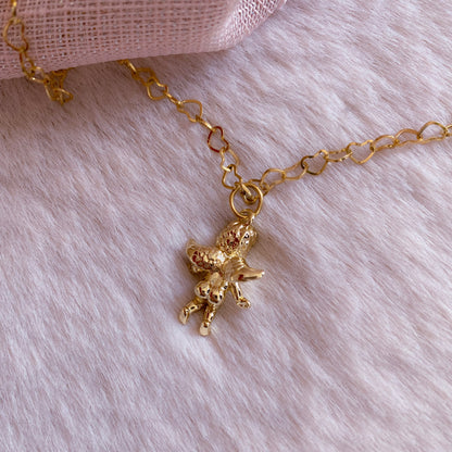 Cheeky Cherub Heart Chain Necklace